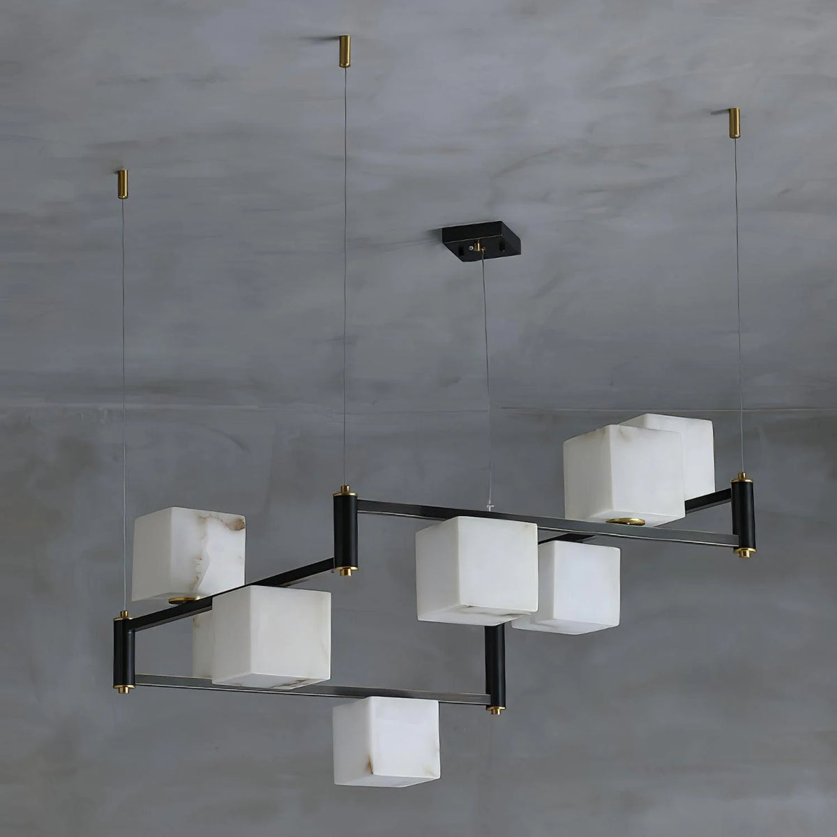 Alabaster Square Box Chandelier - Pre Order