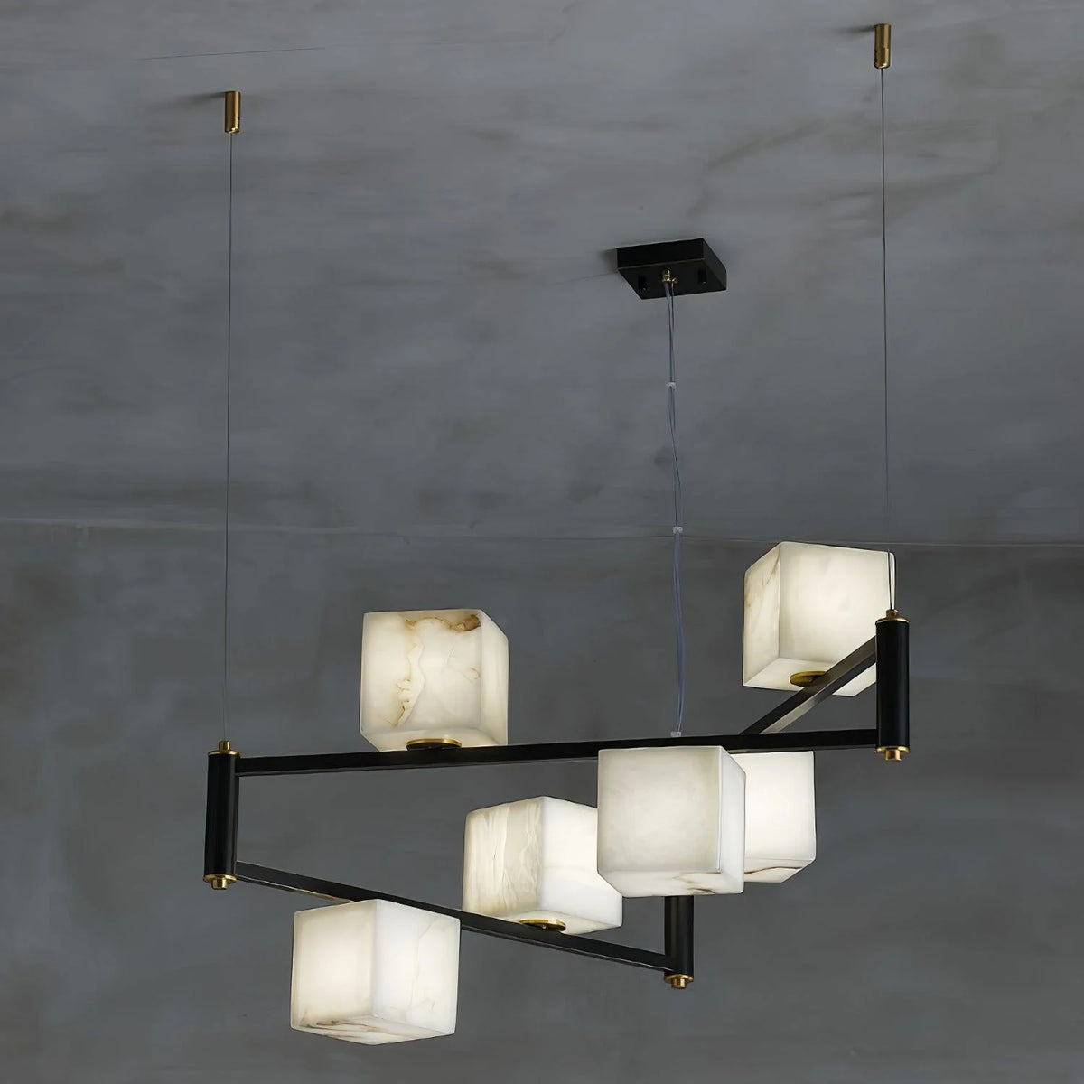 Alabaster Square Box Chandelier - Pre Order