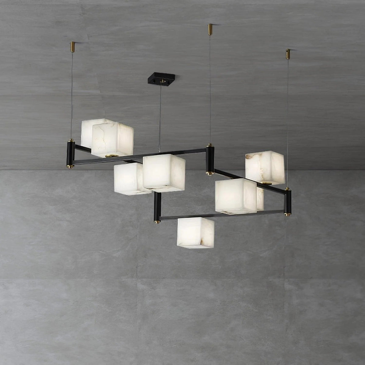 Alabaster Square Box Chandelier - Pre Order