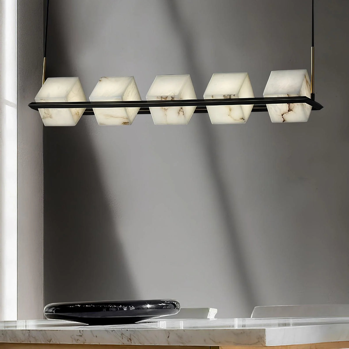 Alabaster Square Box Chandelier - Pre Order