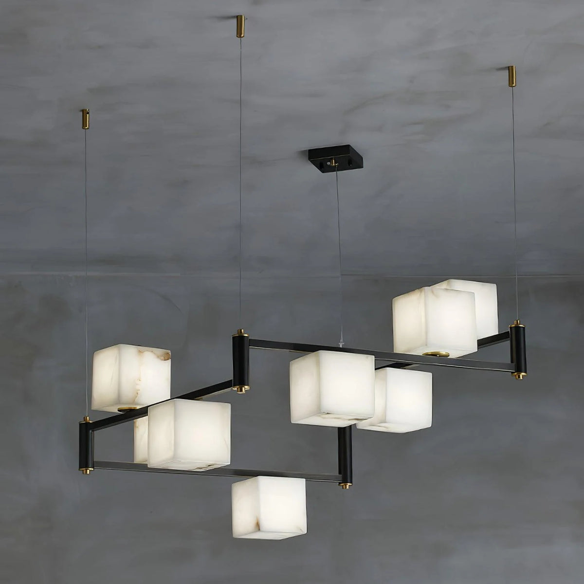 Alabaster Square Box Chandelier - Pre Order