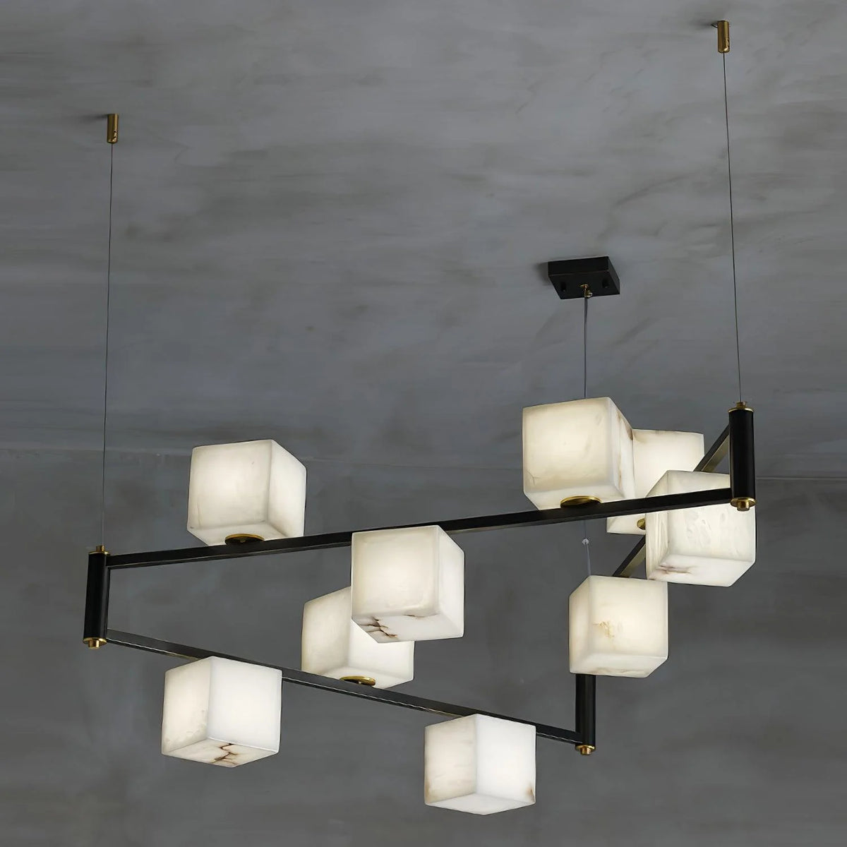 Alabaster Square Box Chandelier - Pre Order