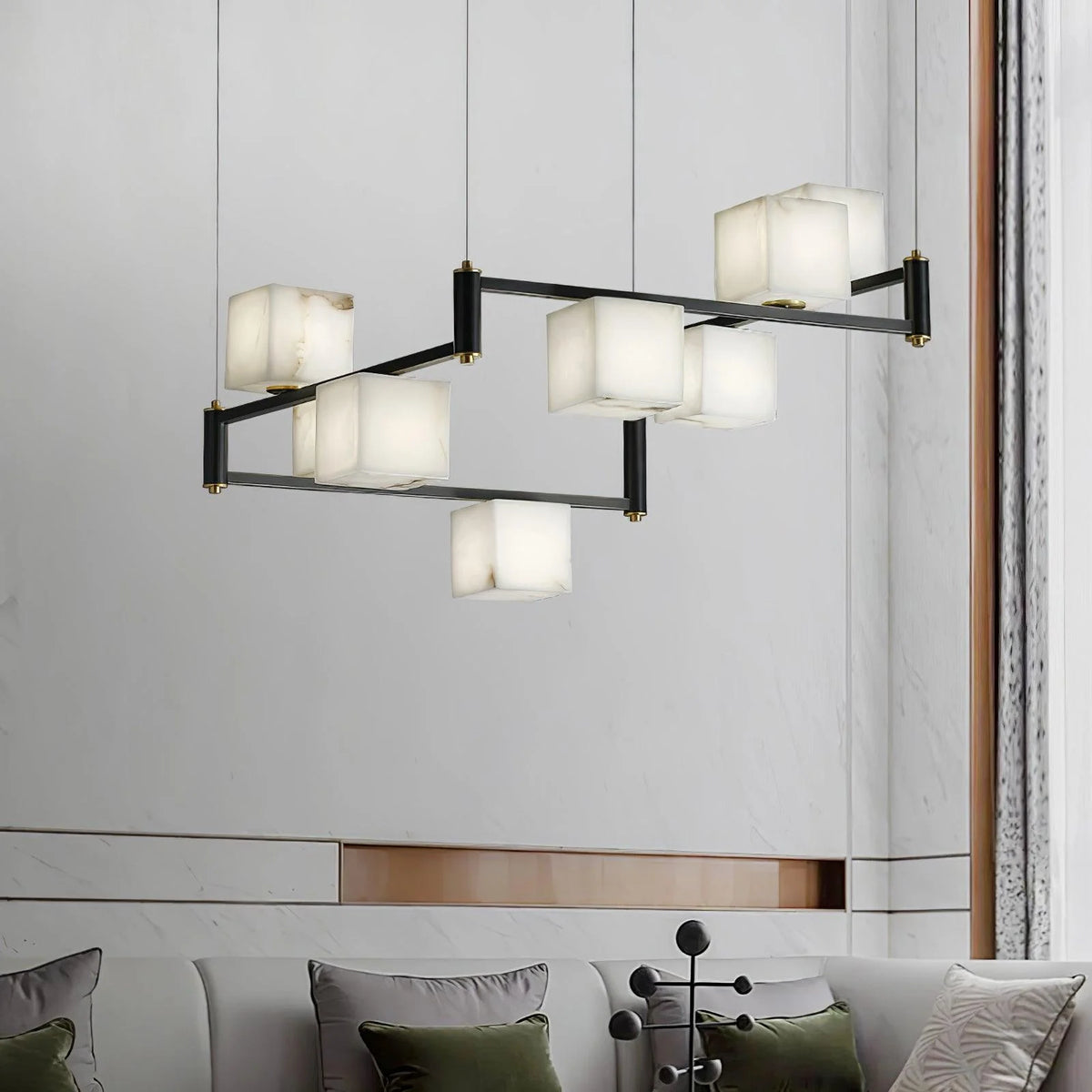Alabaster Square Box Chandelier - Pre Order