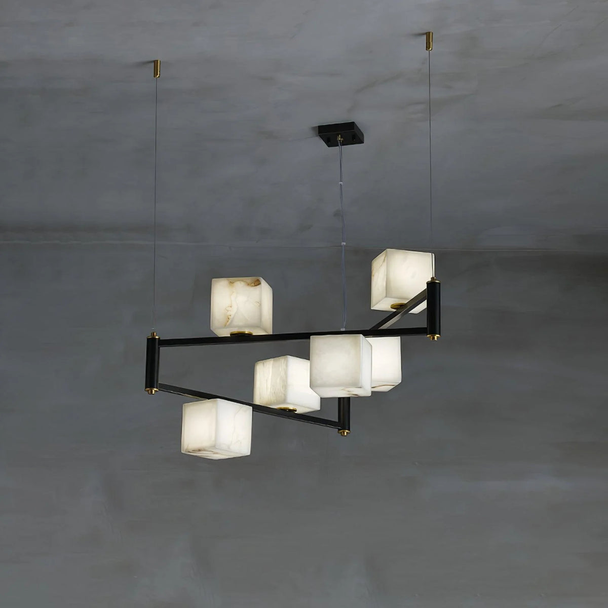 Alabaster Square Box Chandelier - Pre Order