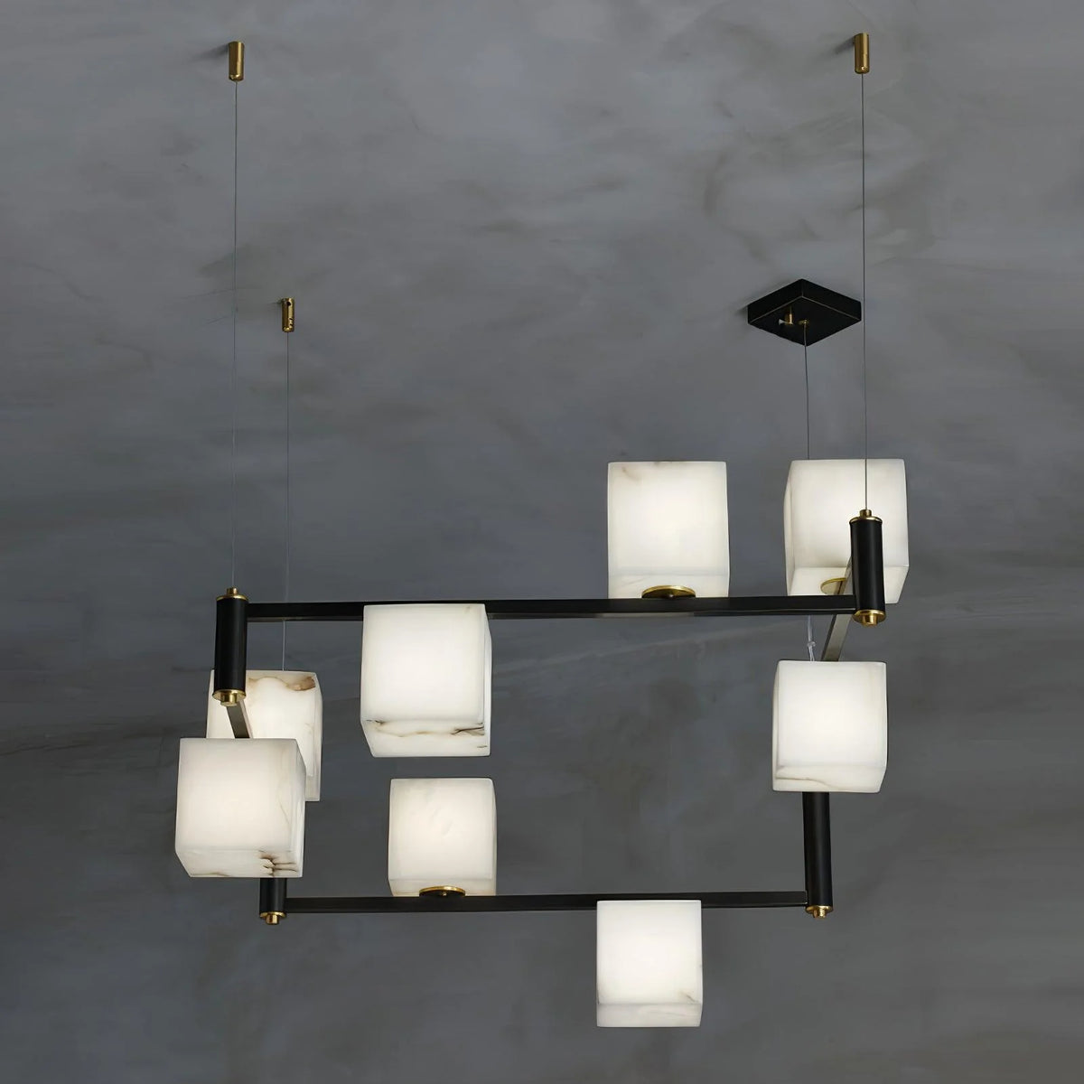 Alabaster Square Box Chandelier - Pre Order
