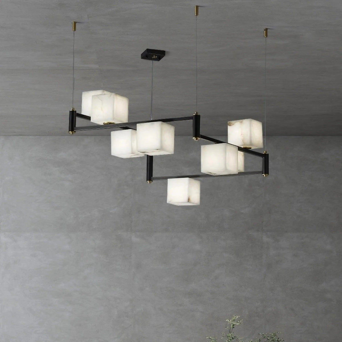 Alabaster Square Box Chandelier - Pre Order