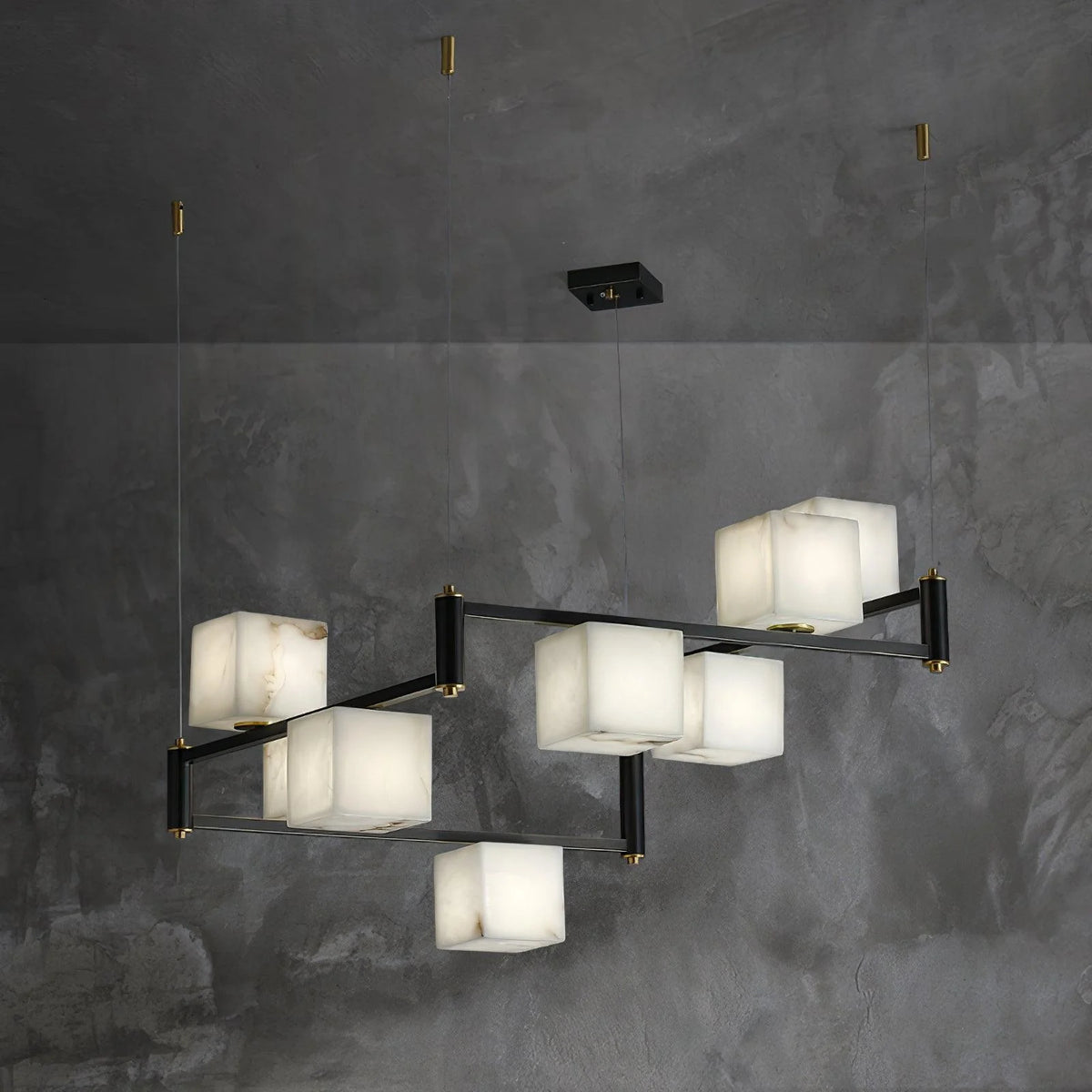 Alabaster Square Box Chandelier - Pre Order
