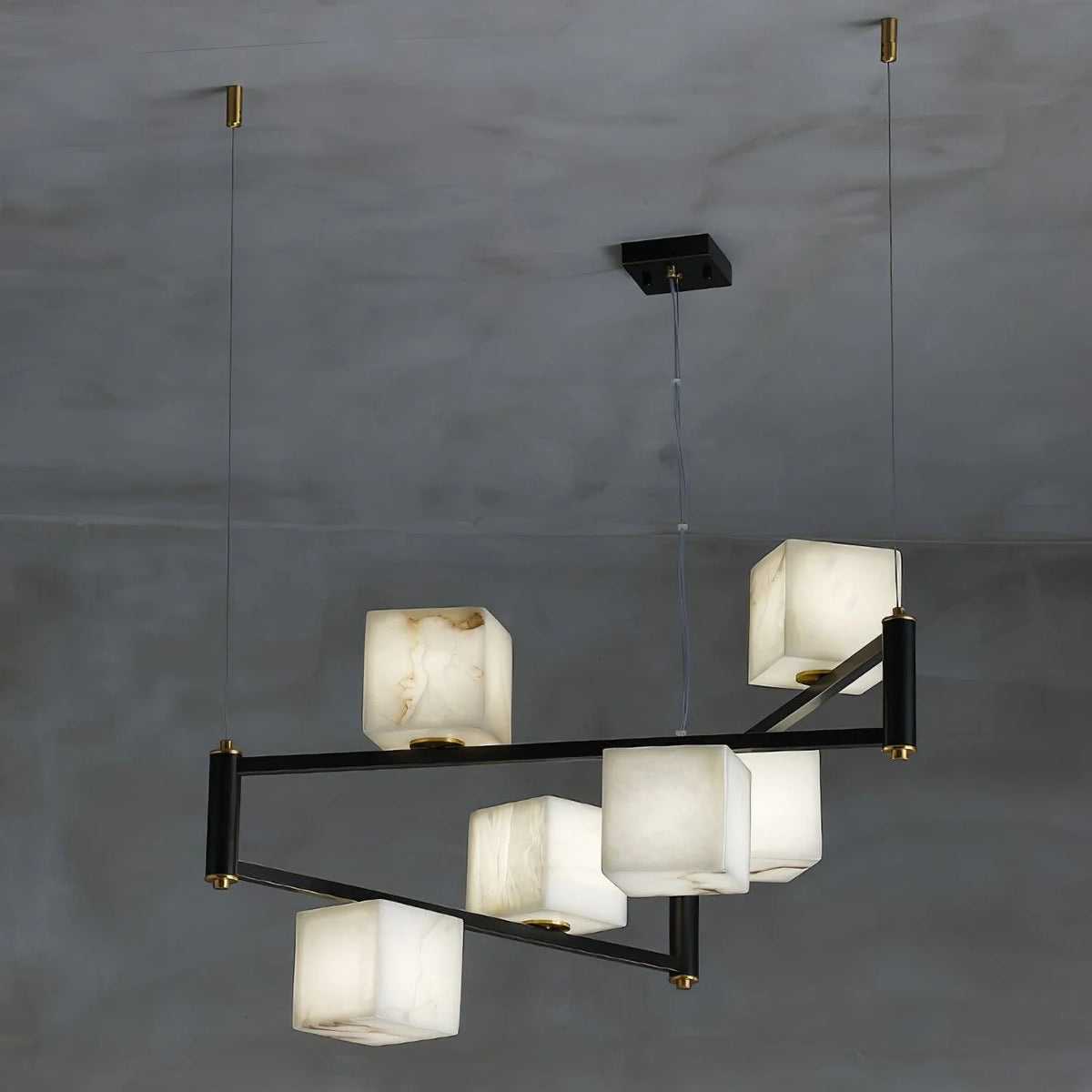 Alabaster Square Box Chandelier - Pre Order