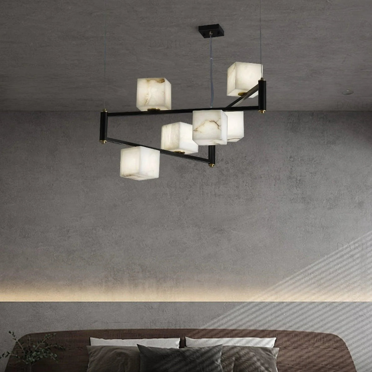 Alabaster Square Box Chandelier - Pre Order