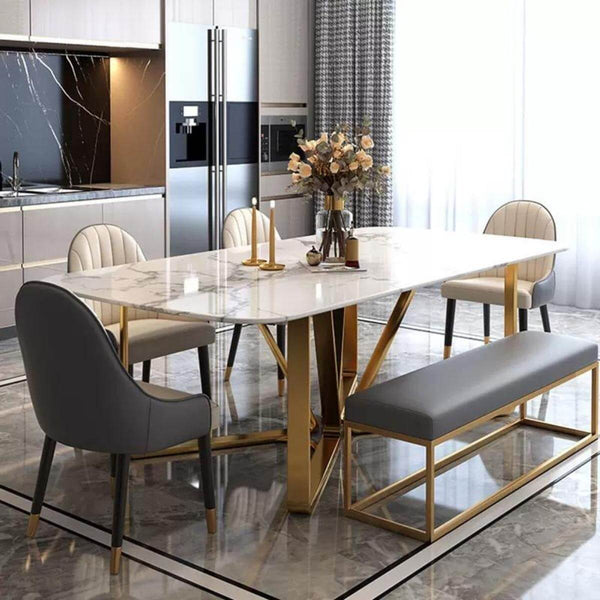 Marblelite rectangular dining table in elegant Australian interior with sleek modern marble design
