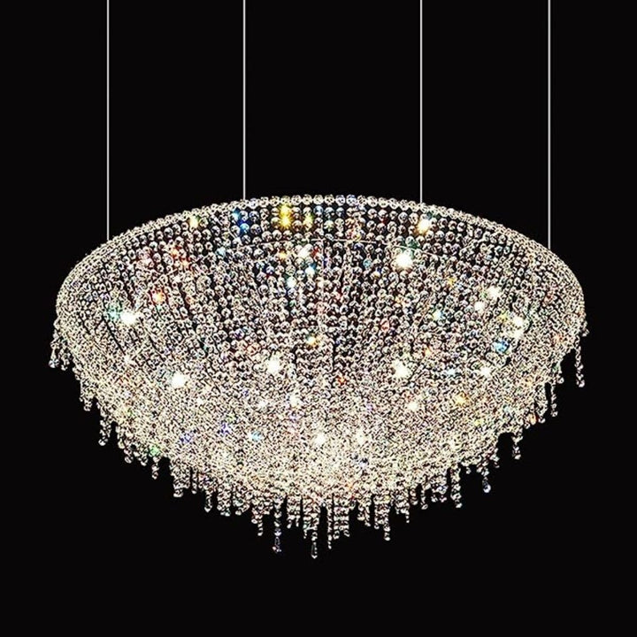 Bottom Crystal View of Meteor Chandelier Light in Australia – Elegant Modern Lighting Fixture
