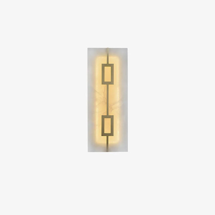 Modern square alabaster wall lamp with luxury design, providing warm ambient lighting for interiors