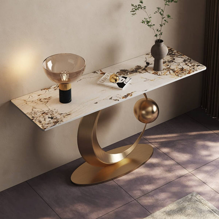 Top view of Monument console table highlighting sleek surface and elegant Australian interior