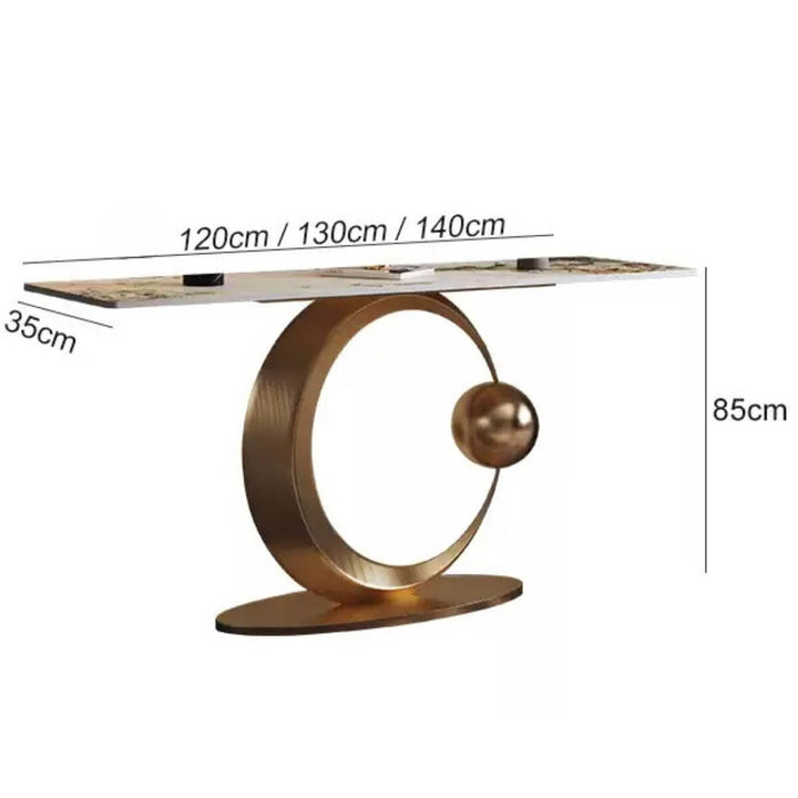 Dimension diagram of Monument console table with measurements for elegant Australian interior