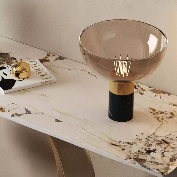 Monument console table with marble top featuring elegant design in Australian interior
