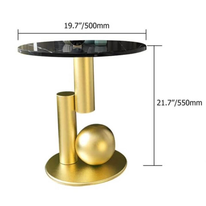 Dimension view of Monument modern side table with size details for elegant Australian interiors