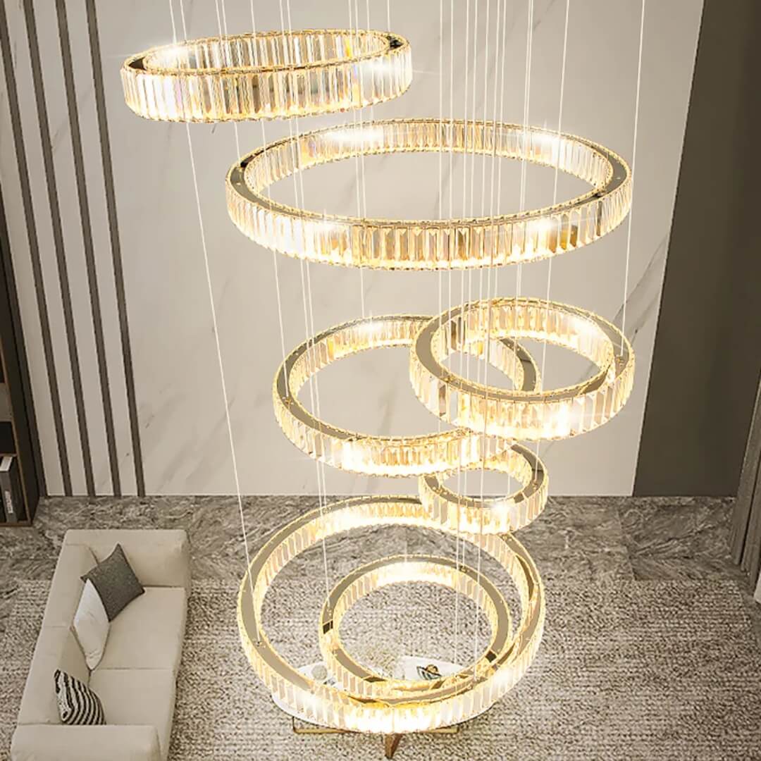 Moon 7-Ring Modern Crystal Chandelier