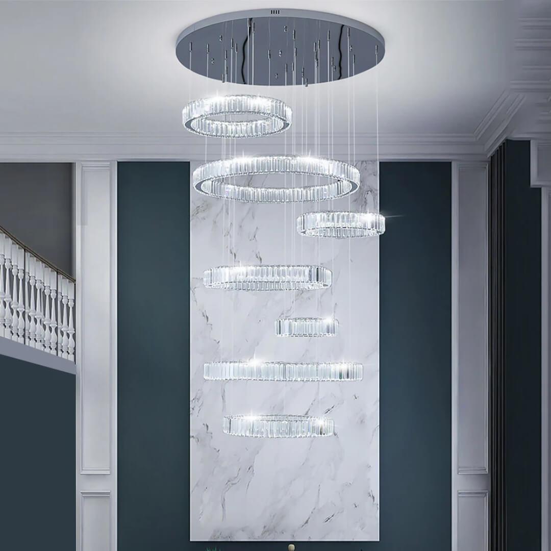 Moon 7-Ring Modern Crystal Chandelier