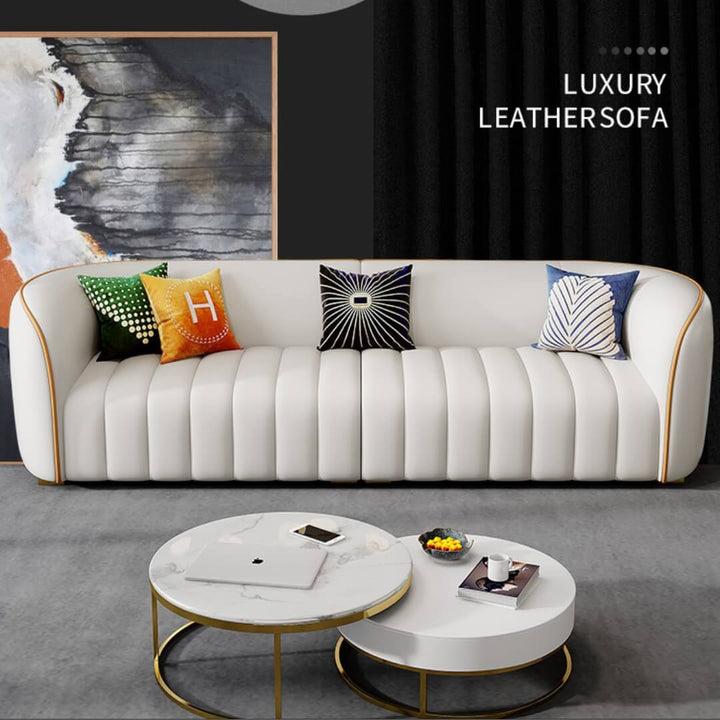 Luxurious Napoleon leather sofa in elegant interior, ideal for upscale and modern living spaces