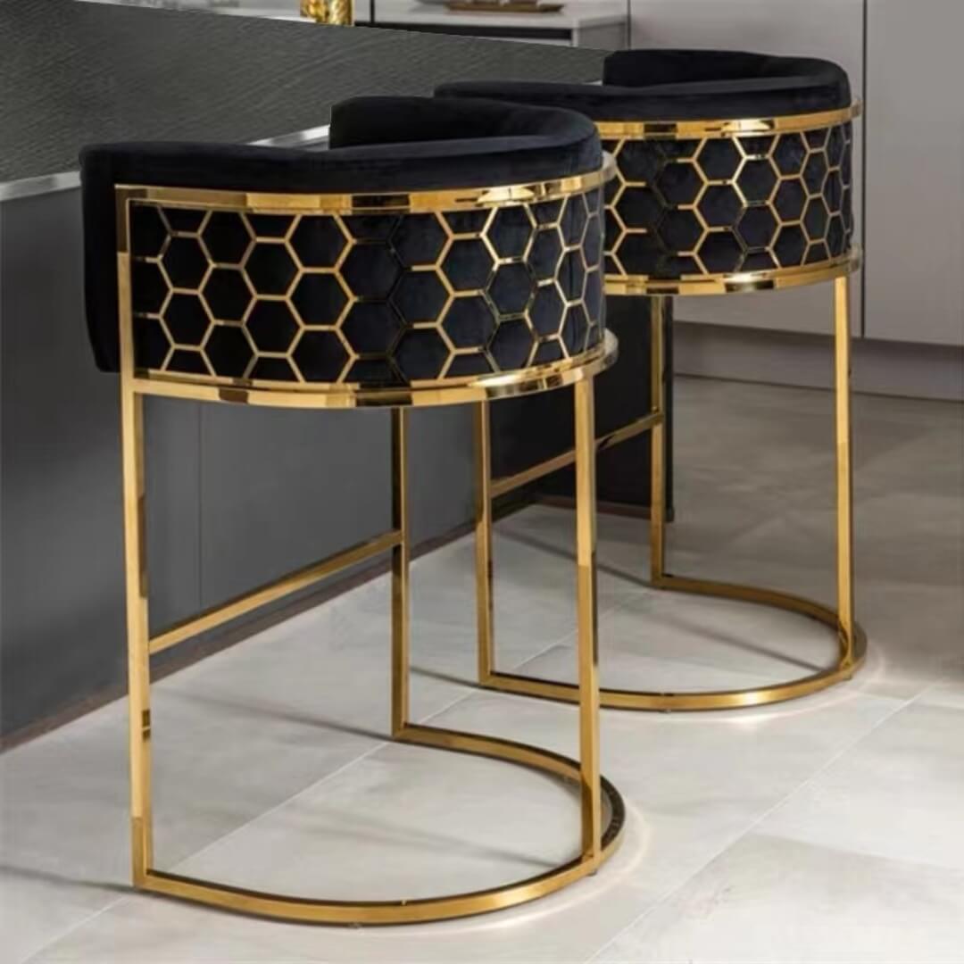 Nordic bar stool with minimalist design in an elegant modern interior