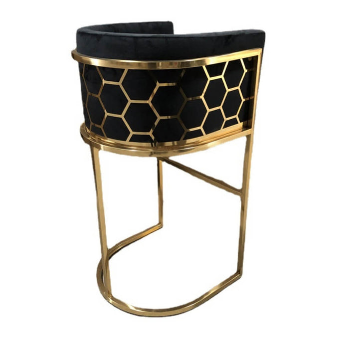 Elegant interior with Nordic bar stool crafted from metal steel and clean-lined structure