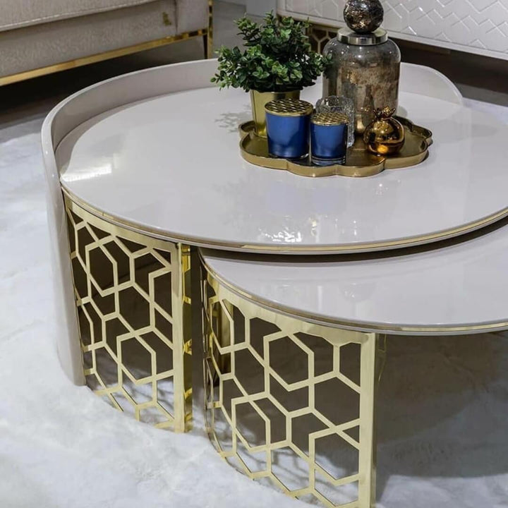 Minimalist Nordic-style coffee table in a contemporary elegant interior setting