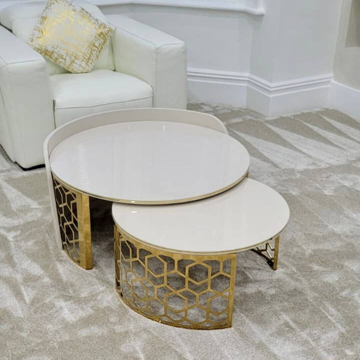 Scandinavian-style coffee table with minimalist design in stylish living room