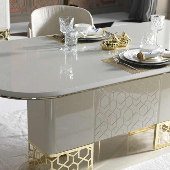 Close-up view of Nordic dining table, highlighting natural wood texture and minimalist craftsmanship