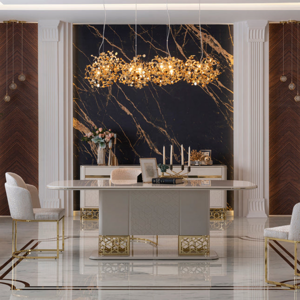 Nordic dining table in dining room, minimalist design with natural wood finish for stylish interiors