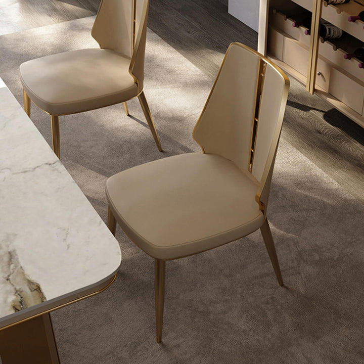 Top view of Nordic elegant interior dining chair showcasing minimalist design and smooth finish, perfect for modern dining spaces