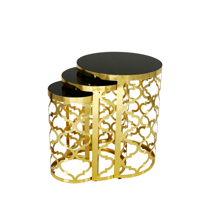 Nordic side table with black top, minimalist design combining natural wood and sleek modern style