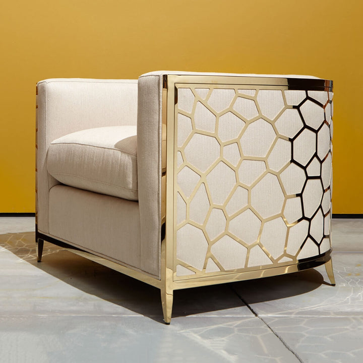 Elegant Nordic sofa placed in a chic interior with neutral tones and sleek silhouette