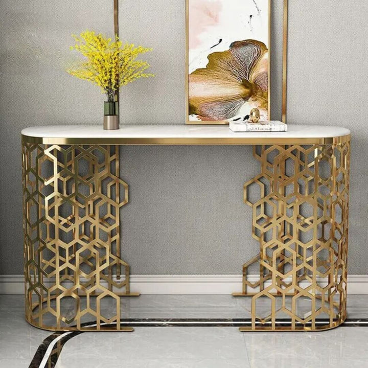 Nordic console table with elegant minimalist design in stylish interior setting