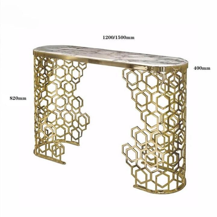 Dimensional diagram of Nordic console table with minimalist design for elegant interiors