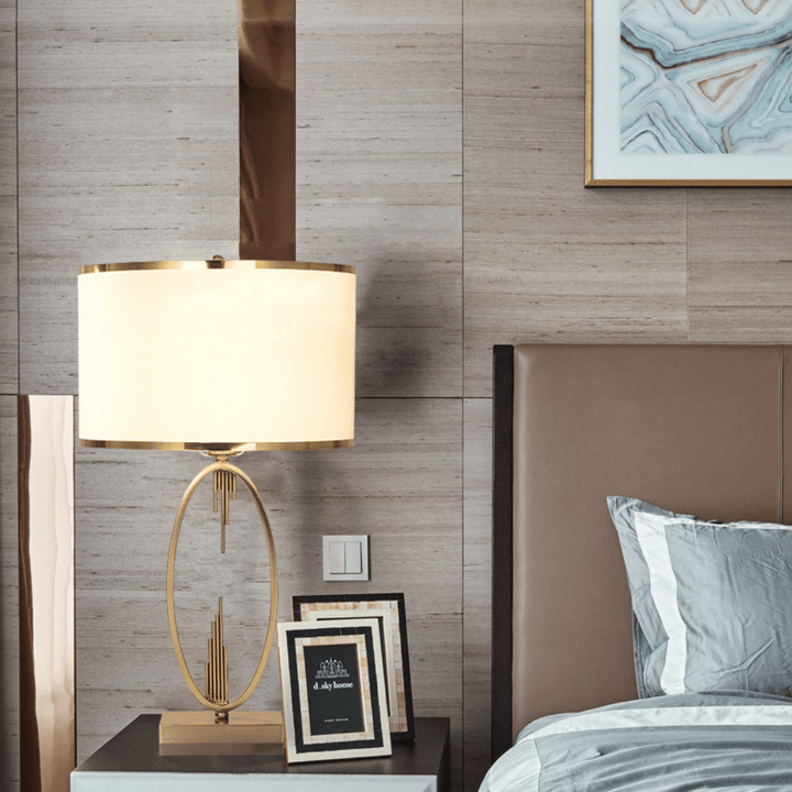 Modern bedside lamp with elegant copper finish from Nova collection