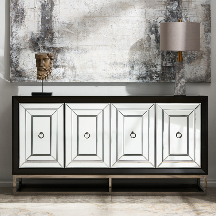 Nova modern design table lamp placed on coffee table in living room