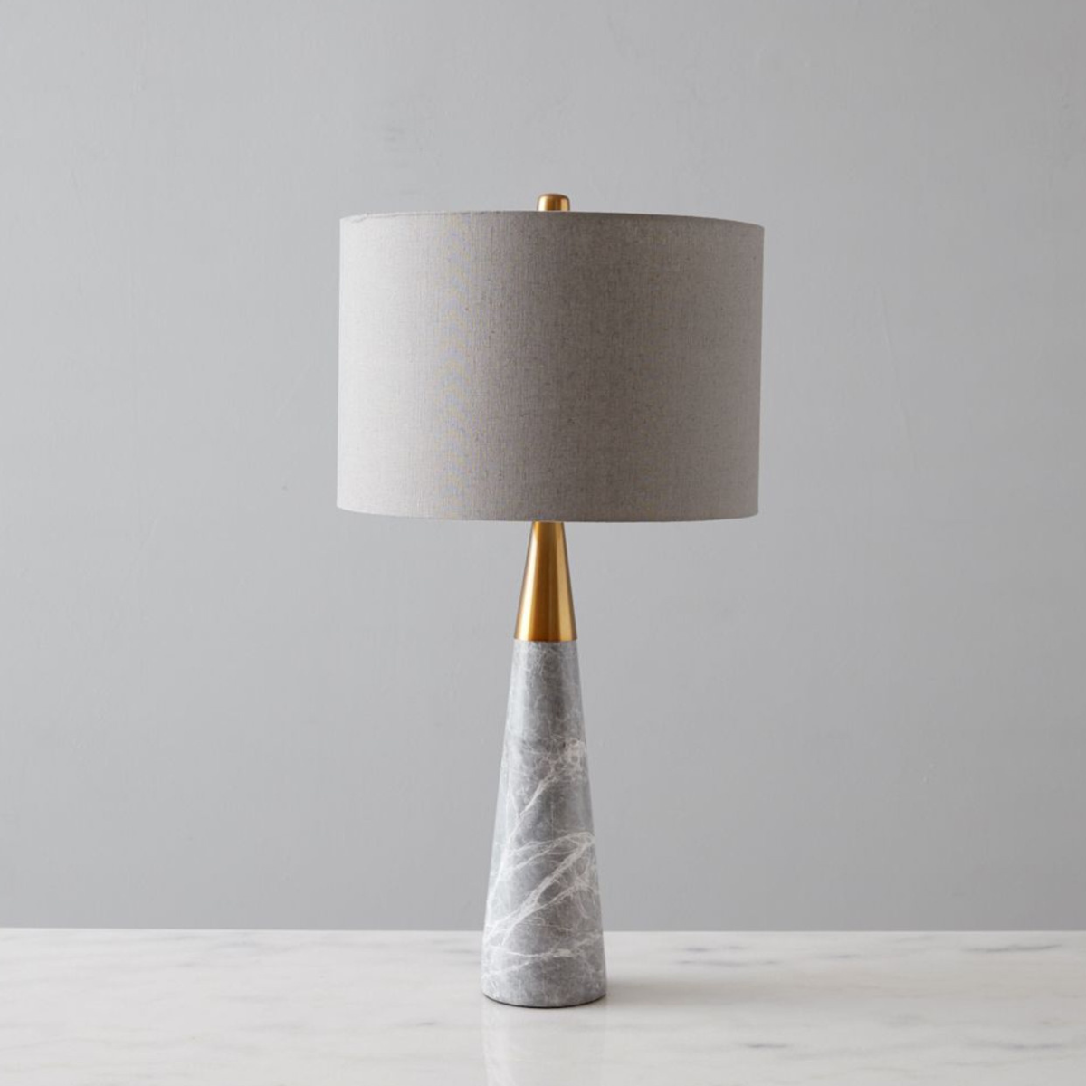 Nova Grey Cone Marble Table Lamp