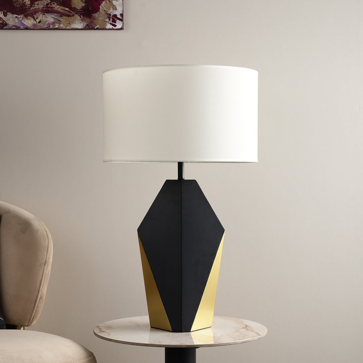 Oletalia geometric table lamp placed on a modern side table for stylish decor