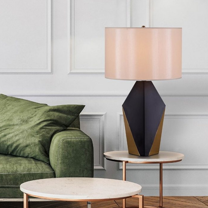 Stylish Oletalia lamp with bold geometric design enhancing living room decor