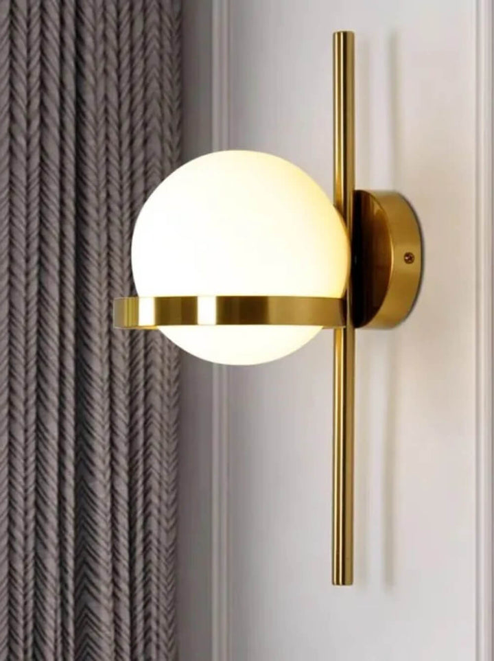 Orbis modern creative wall lamp featuring glass elements and artistic design, ideal for stylish contemporary interiors