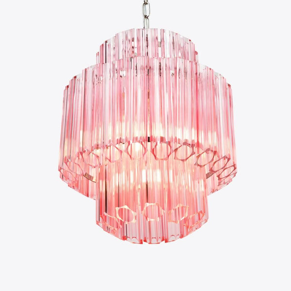 Piccolo Palermo chandelier installed in living room, featuring elegant design and warm ambient lighting
