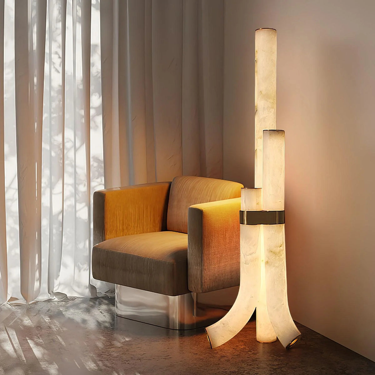 Piped Alabaster Floor Lamp - Pre Order