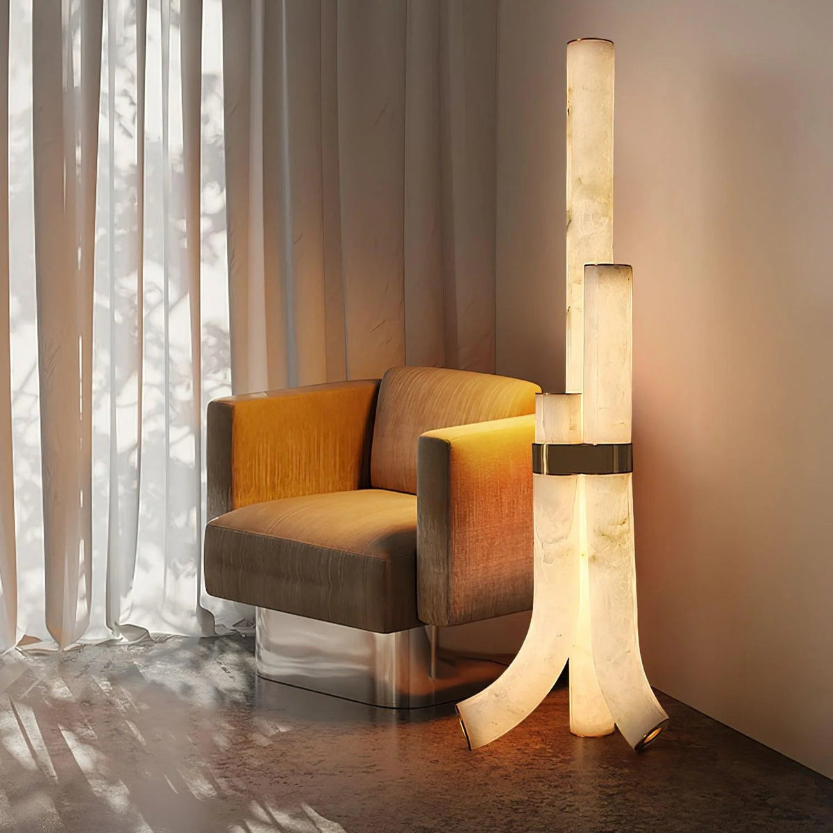 Piped Alabaster Floor Lamp - Pre Order