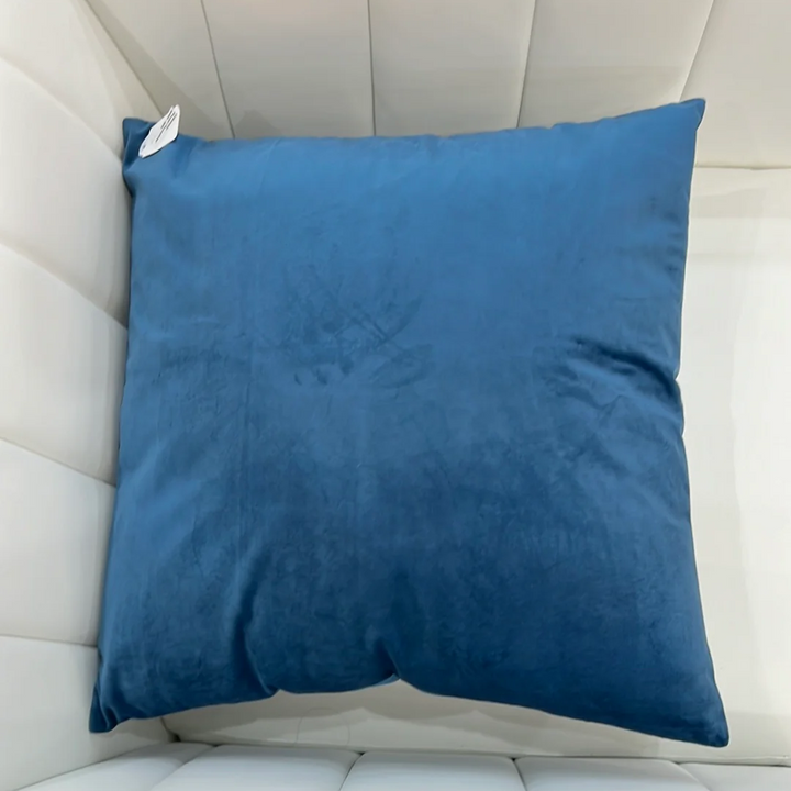 Plush Paradise cushion in blue, soft decorative pillow adding comfort and style to modern interiors