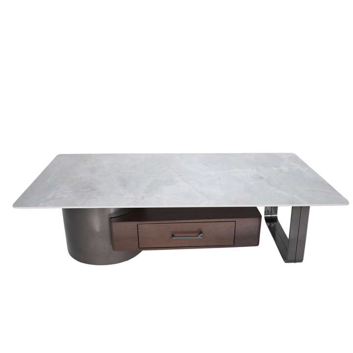 Top view of Preston coffee table with marble surface, elegant modern design for luxurious interiors