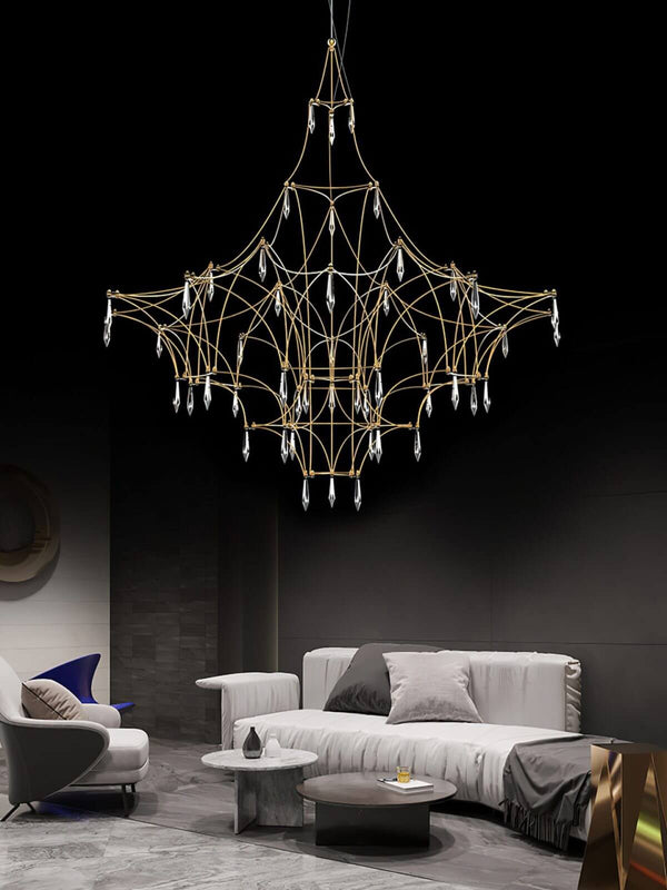 Prism premium Asfour crystal chandelier with intricate design, adding elegance and luxury to sophisticated interior spaces