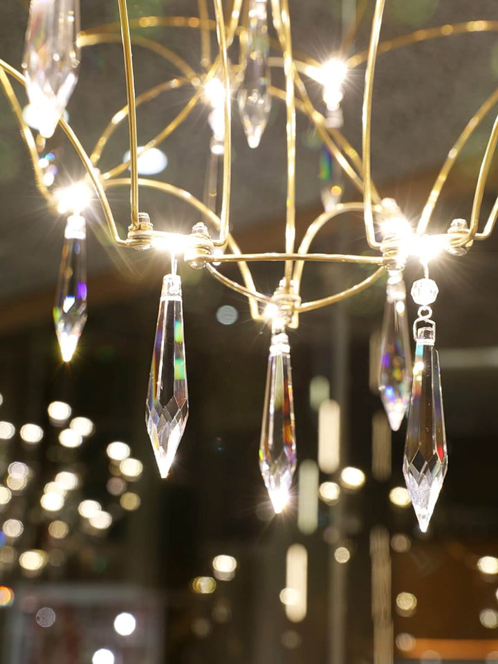Close-up detail of Prism premium Asfour hanging crystal showcasing precise cut and sparkling clarity