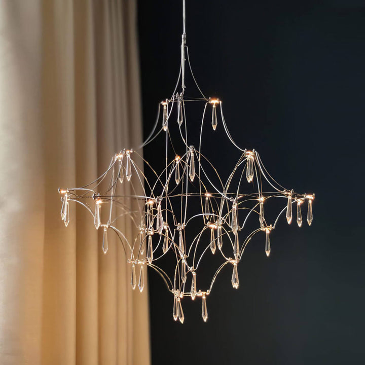 Prism premium Asfour crystal chandelier featuring intricate detailing and radiant sparkle in an elegant interior