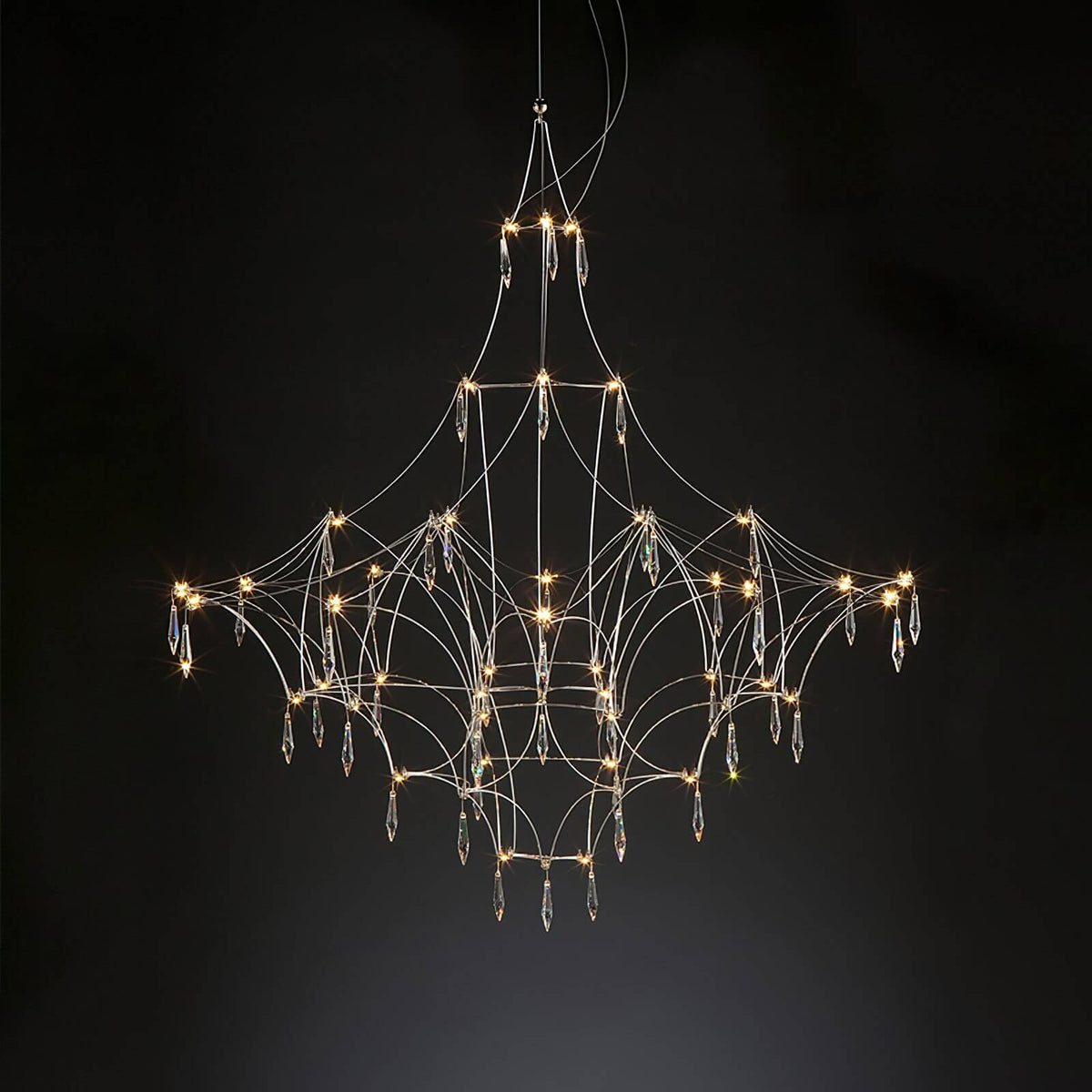 Prism premium Asfour crystal chandelier with elaborate crystal arrangement, adding grandeur and elegance to luxurious interior spaces