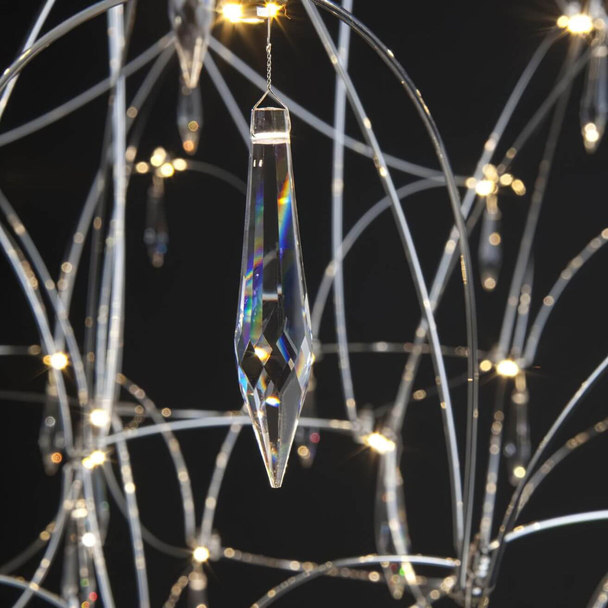 Close-up detail of Prism premium Asfour crystal showcasing precise cut and sparkling clarity
